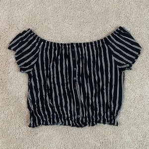 H&M Off the Shoulder Stripped Top